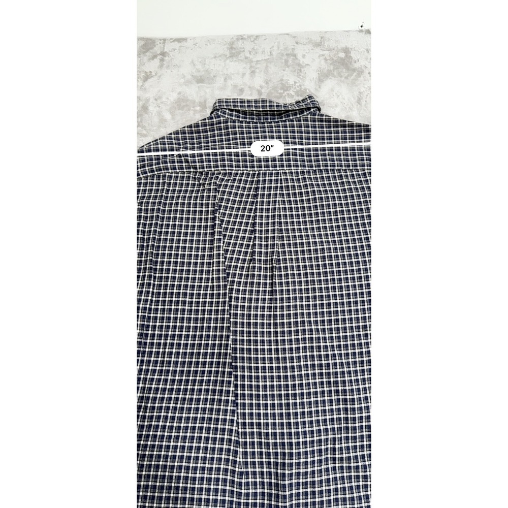 Ralph Lauren Polo Shirt Men's Size Medium Blue Gray Plaid Long Sleeve Button - Picture 7 of 8